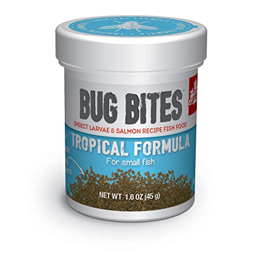 Inseto fluval morde comida de peixe tropical, pequenos grânulos para peixes de tamanho pequeno a médio, 1,59 onças, A6577